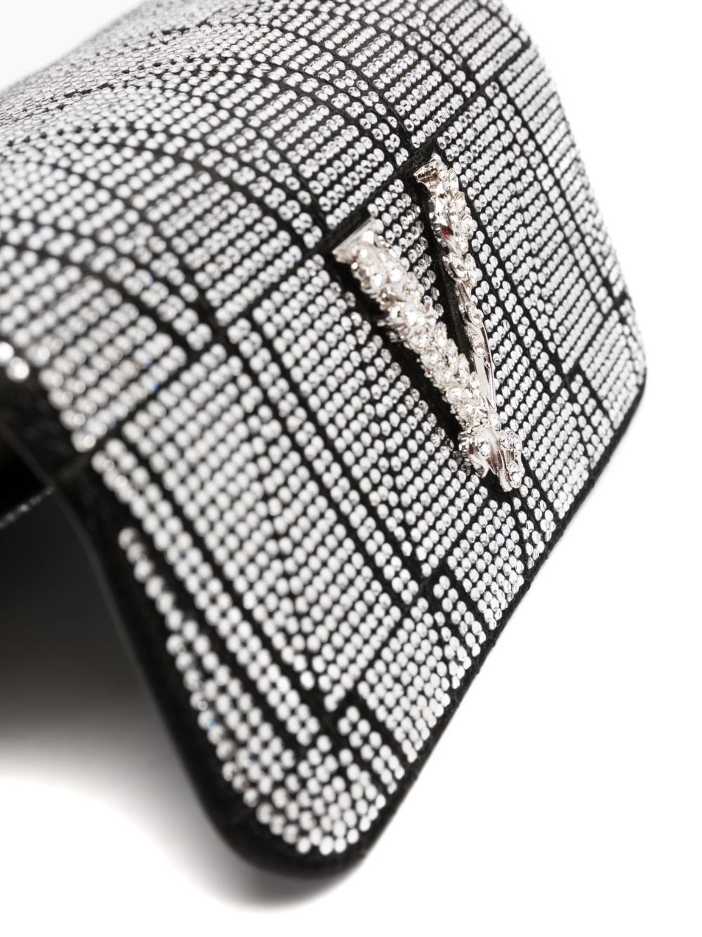 Versace Virtus crystal-embellished leather shoulder bag