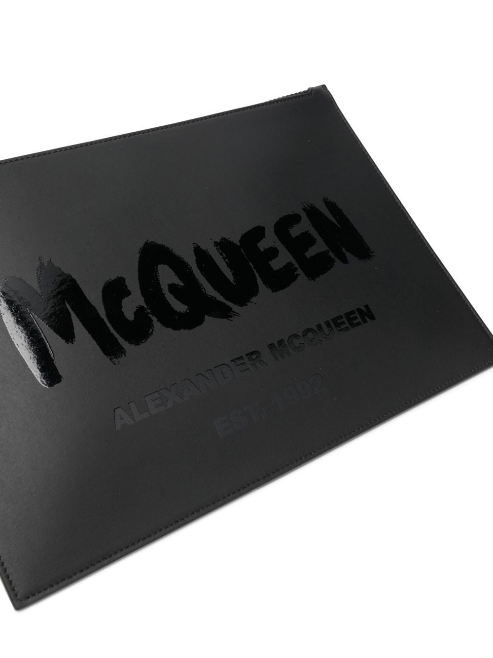 Alexander McQueen logo-print flat-zip pouch