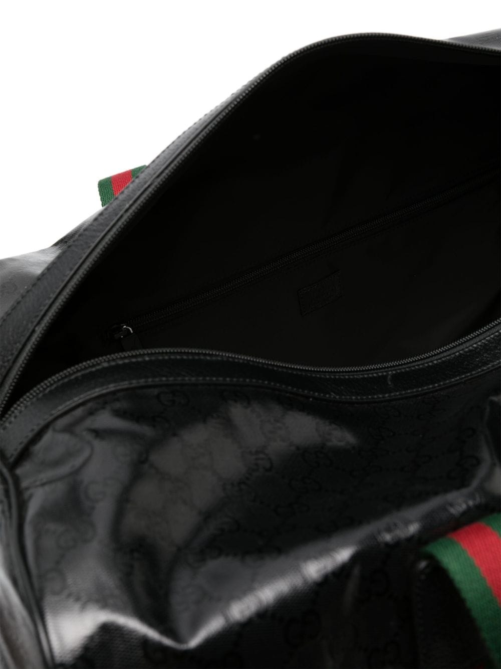 G*u*i large web-detail leather holdall