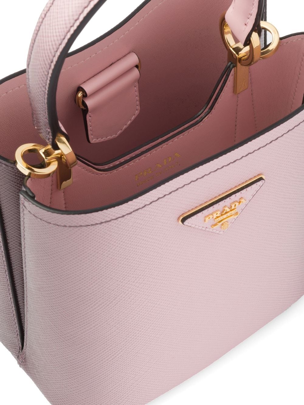 Pra*a small panier saffiano leather bag