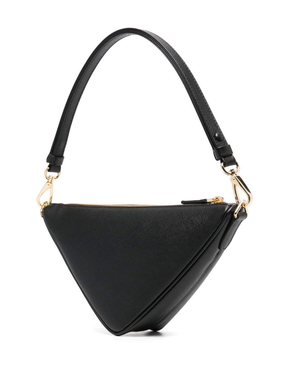 Pra*a triangle leather shoulder bag
