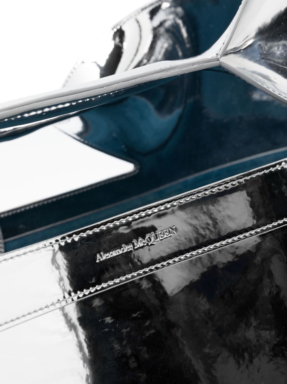 Alexander McQueen The Bow metallic leather tote bag