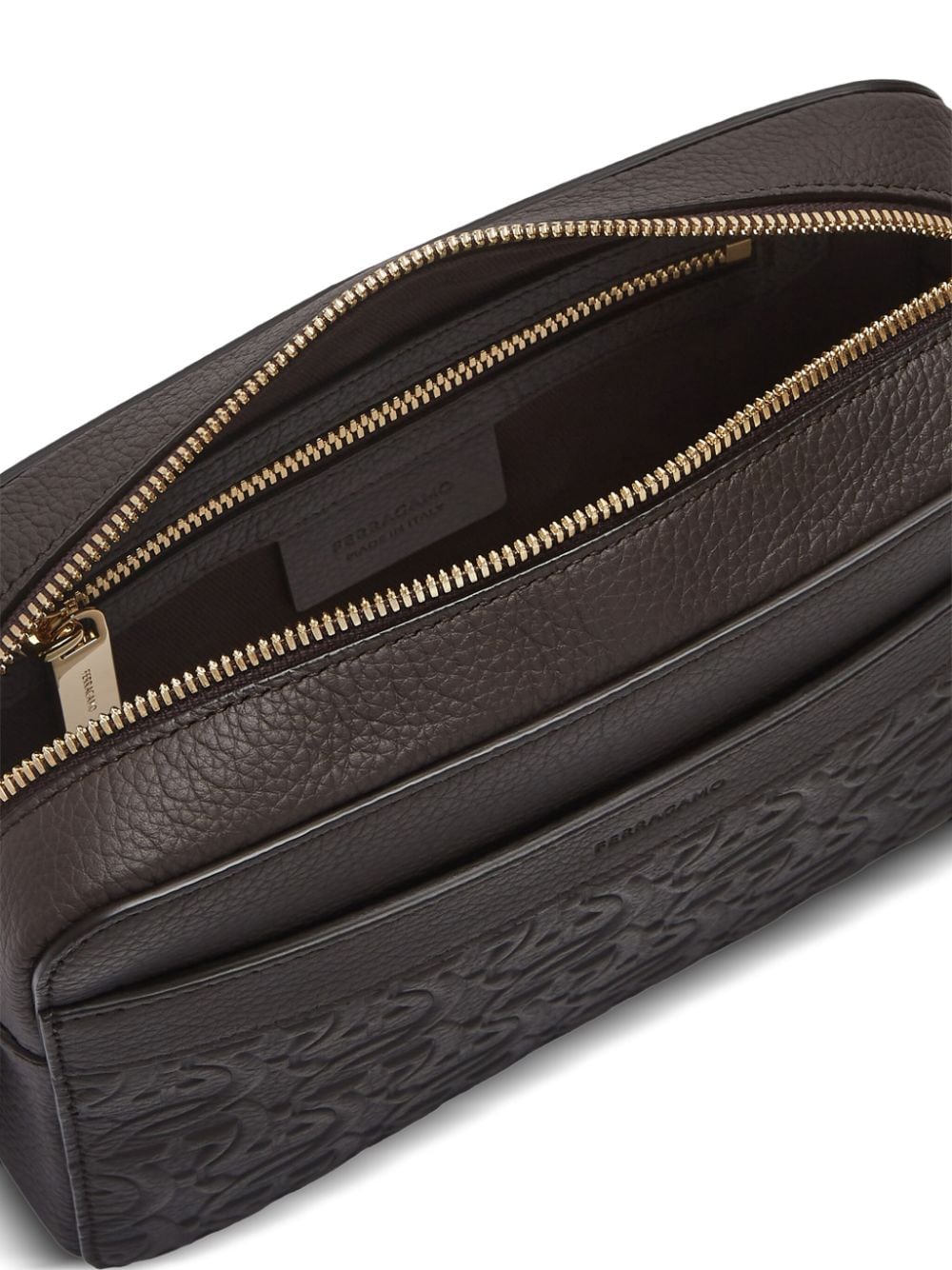 Ferragamo Gancini pebbled-texture shoulder bag