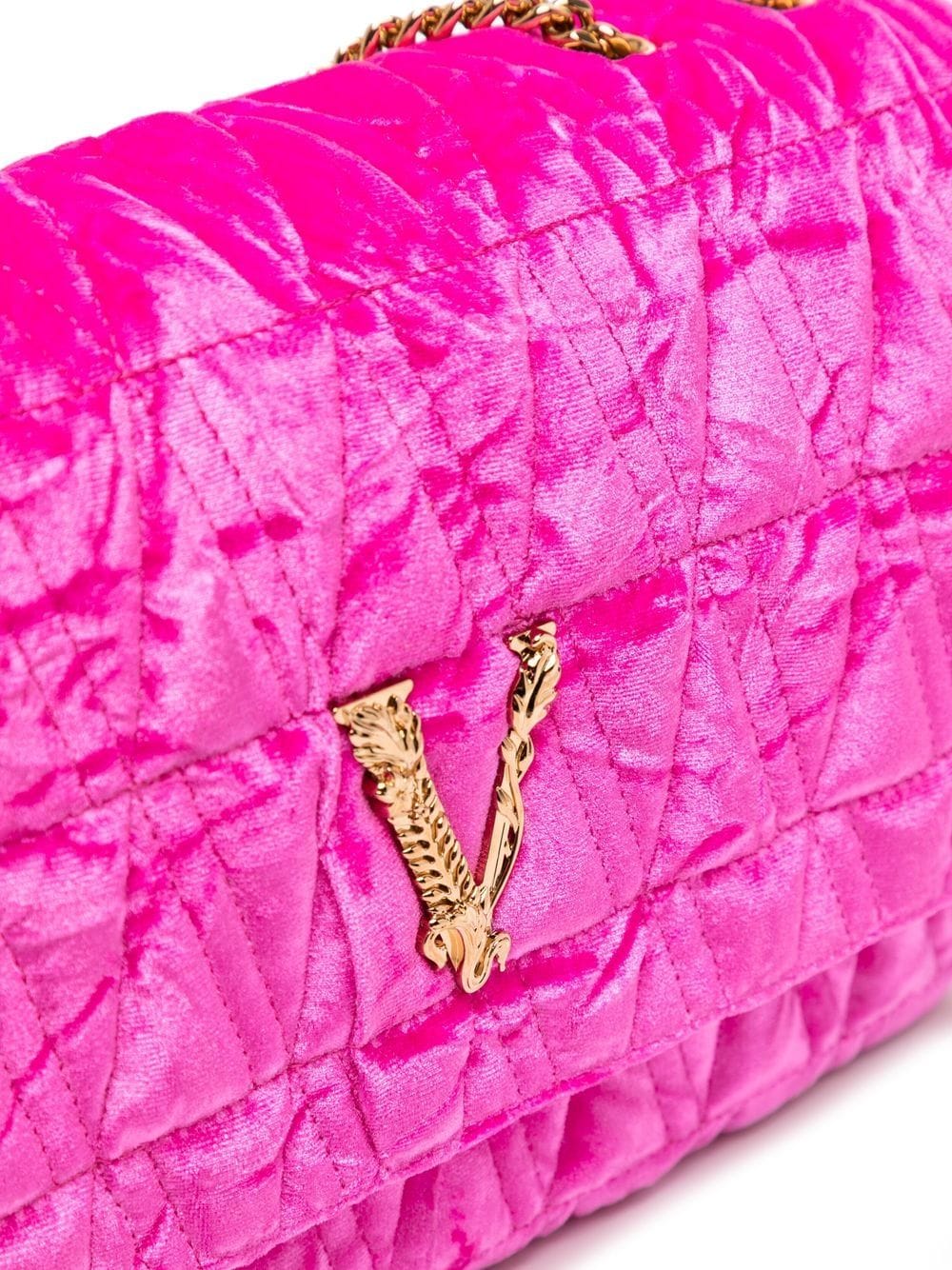 Versace Virtus velvet shoulder bag