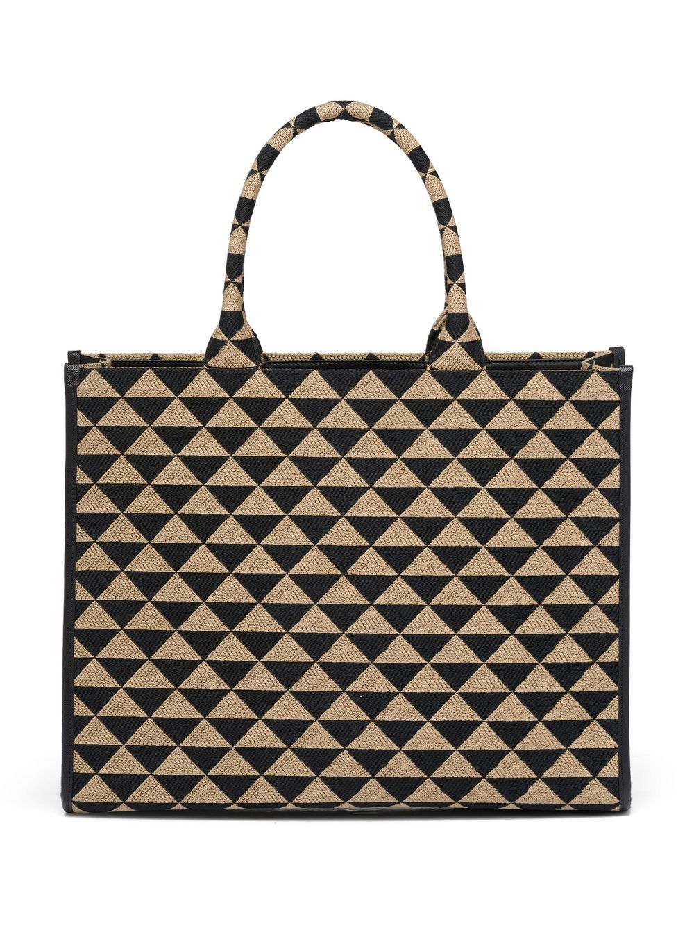 Pra*a large symbole embroidered tote bag