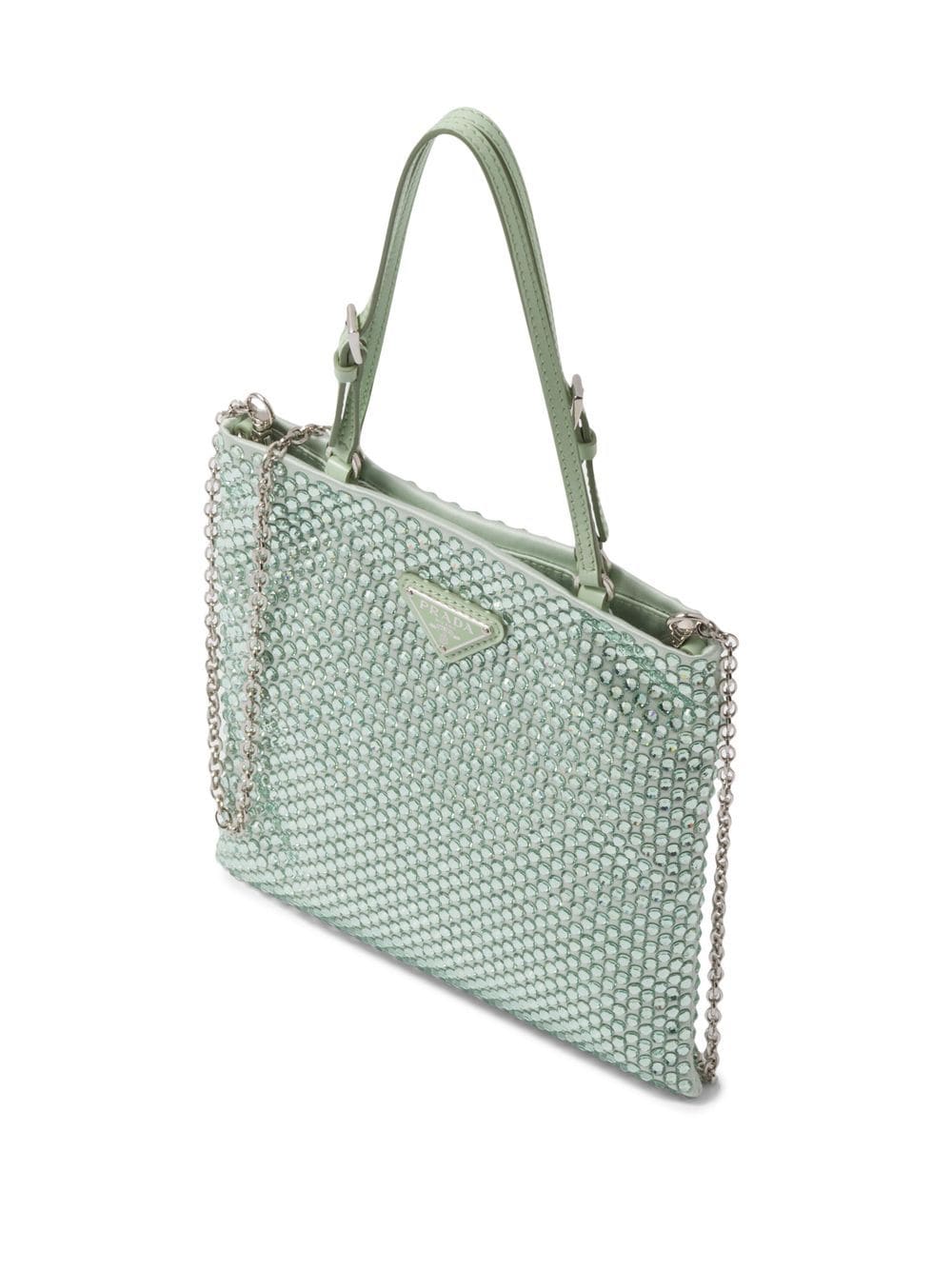 Pra*a crystal-embellished satin handbag
