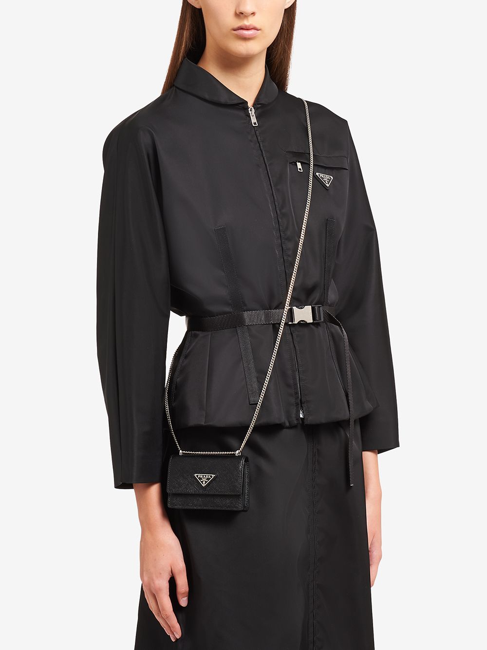 Pra*a logo-plaque wallet bag