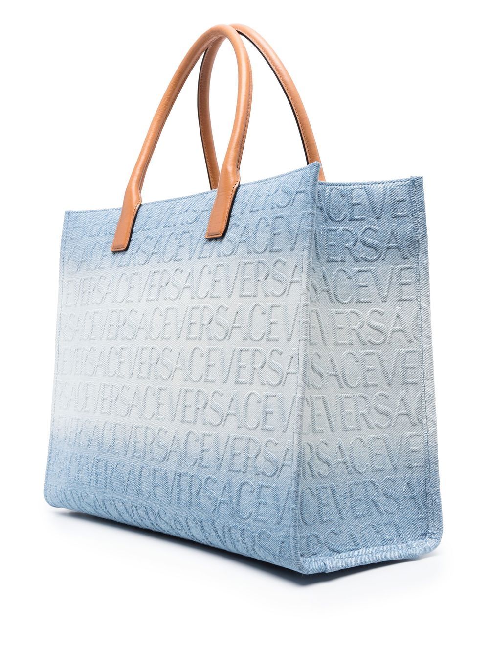 Versace logo-embossed tote bag