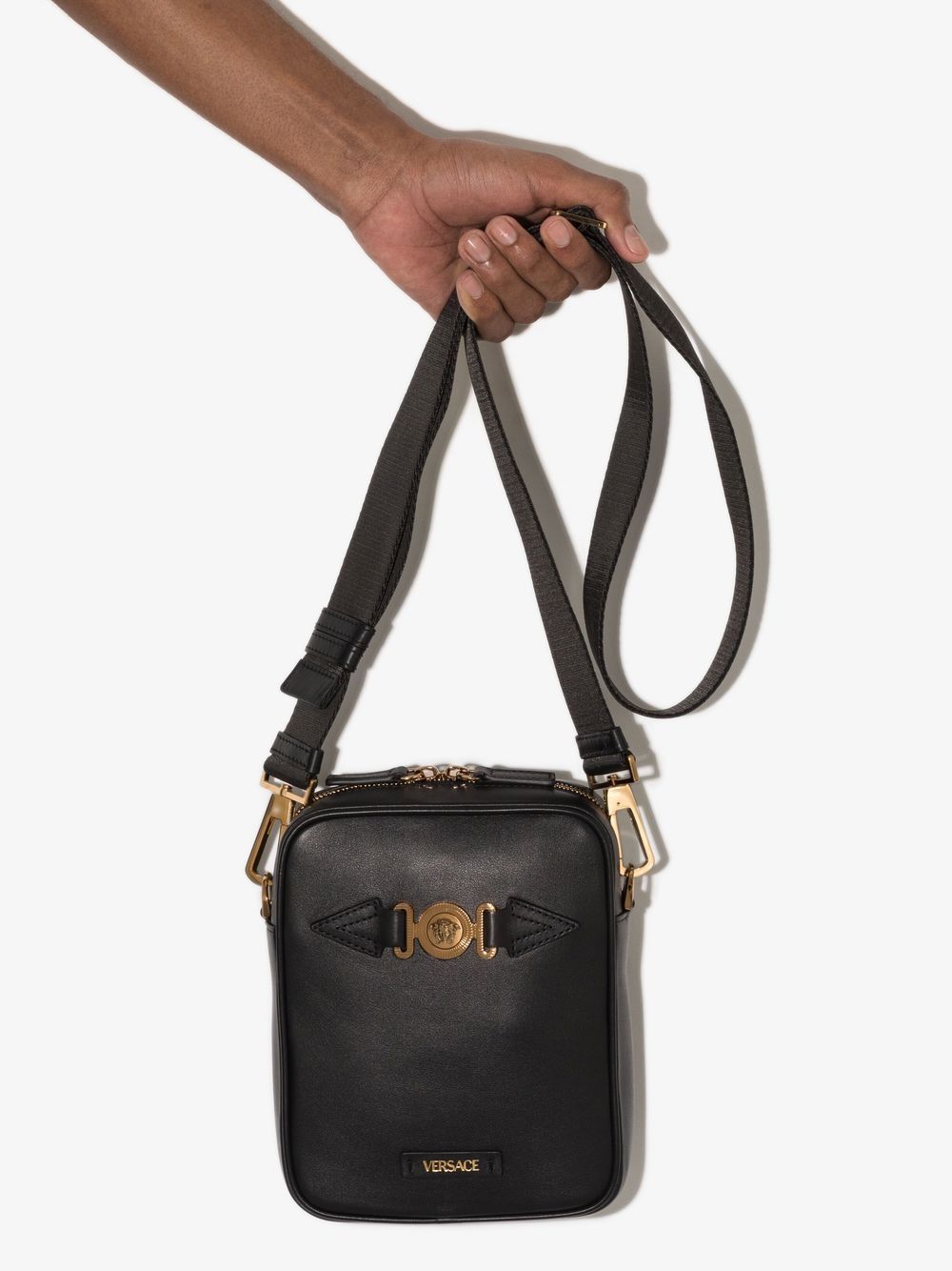 Versace Medusa Biggie leather messenger bag