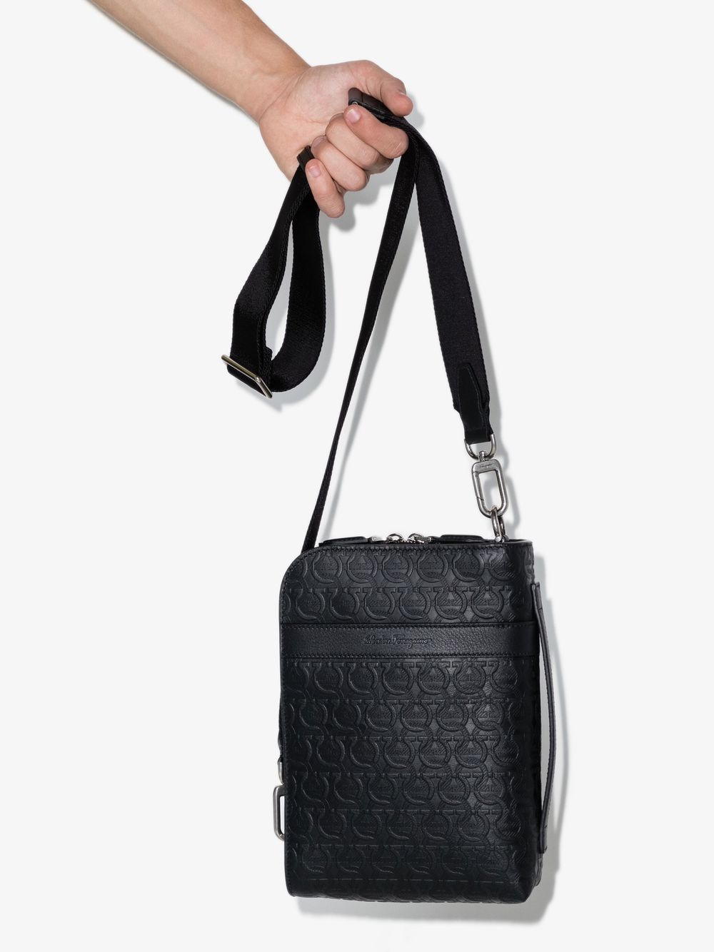 Ferragamo Gancini-embossed messenger bag