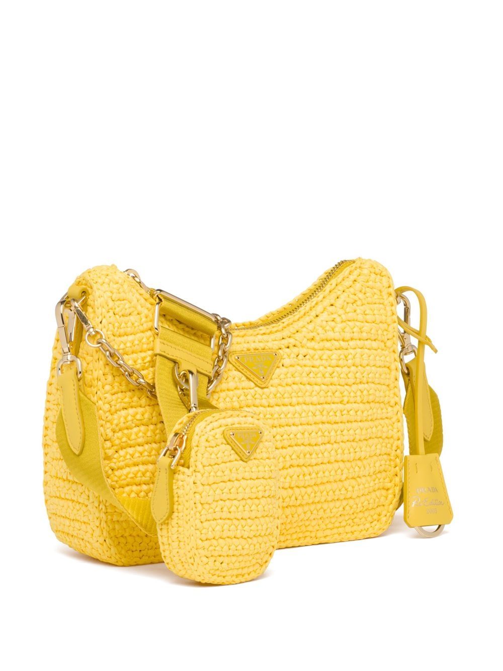 Pra*a re-edition 2005 crochet-knit shoulder bag