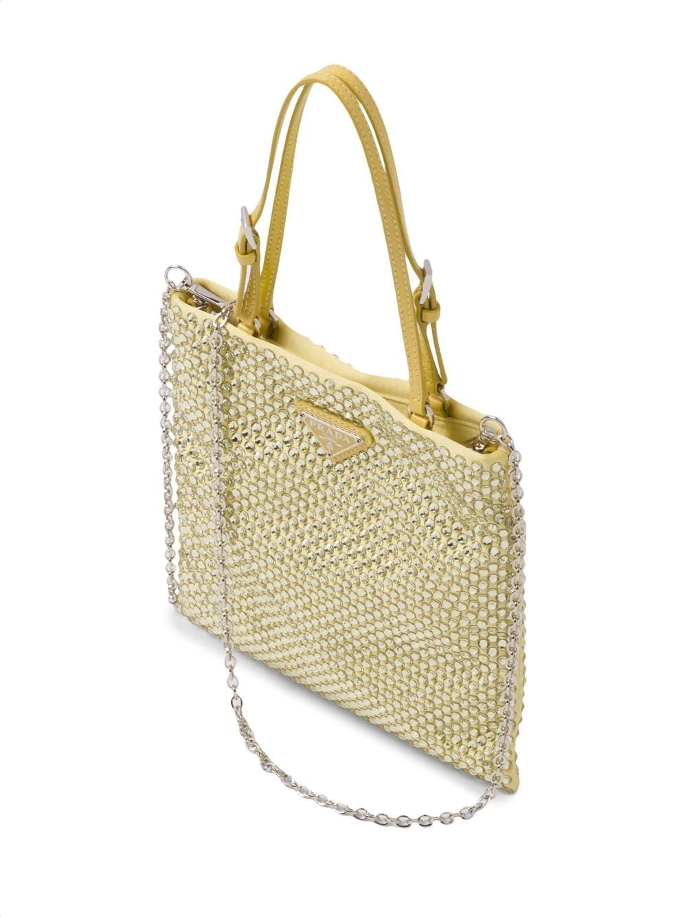 Pra*a crystal-embellished satin handbag