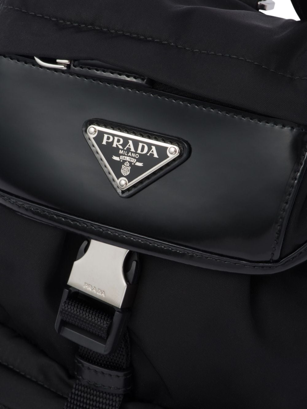Pra*a triangle-logo panelled backpack