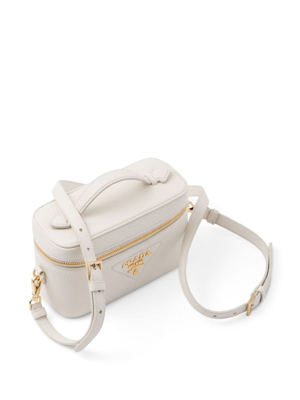 Pra*a logo-plaque leather mini-bag