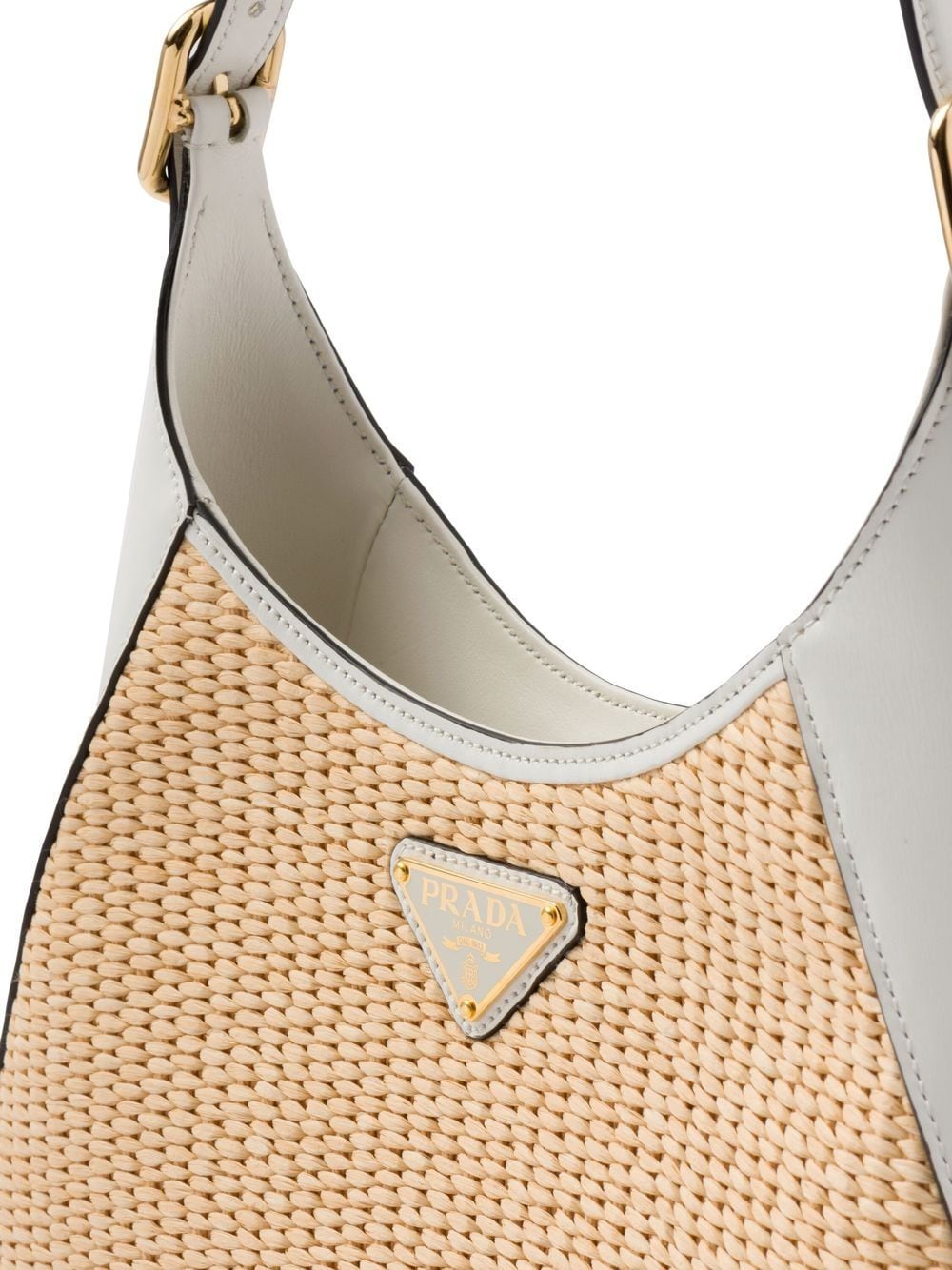 Pra*a triangle-logo woven shoulder bag
