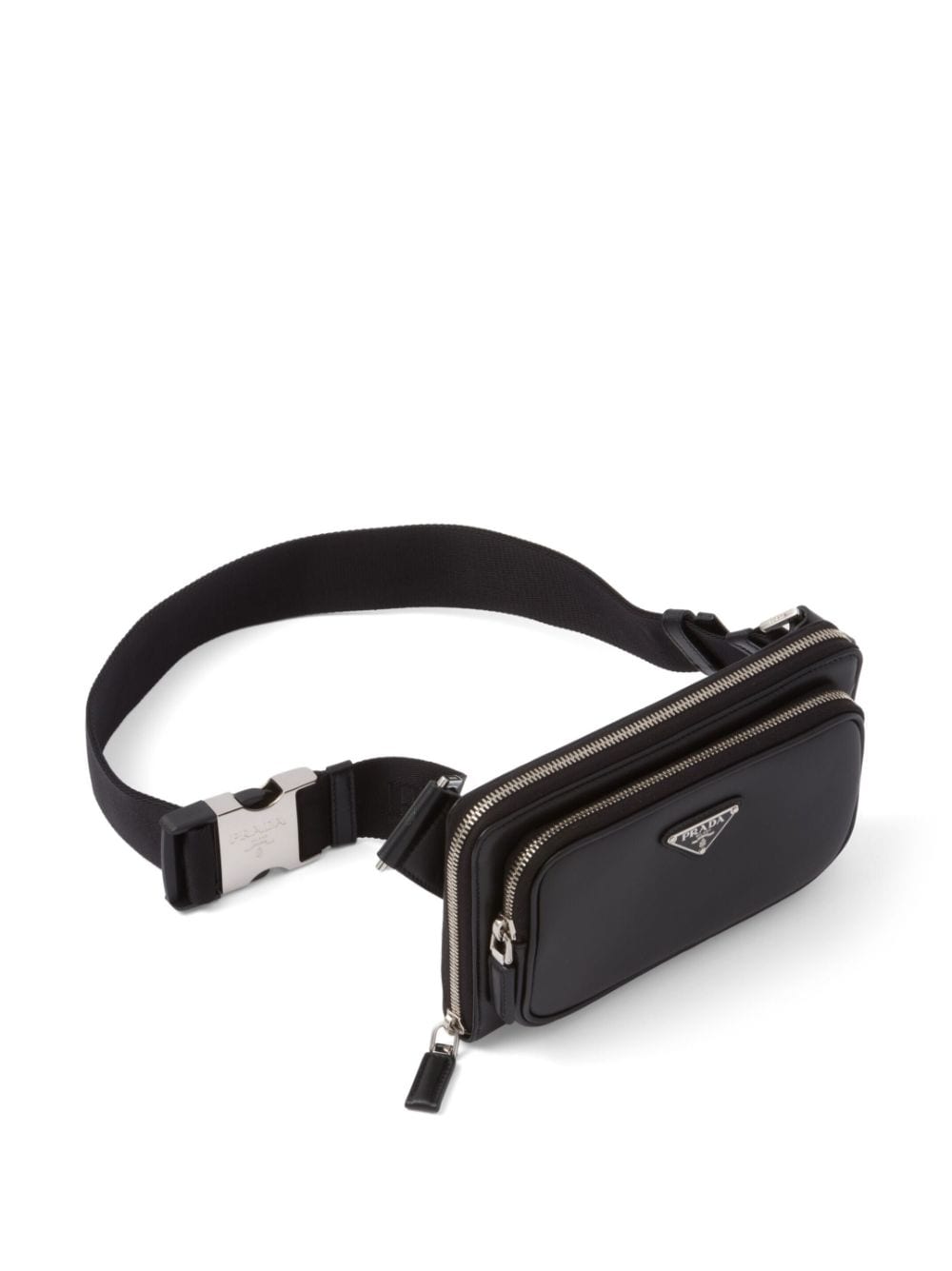 Pra*a logo-plaque leather shoulder bag