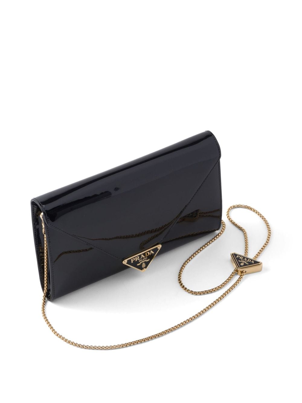Pra*a patent-leather envelope bag