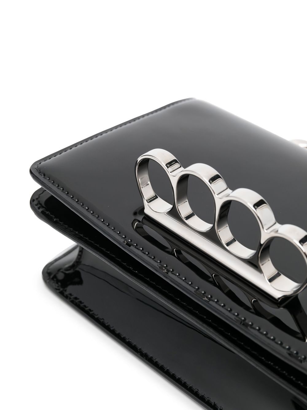 Alexander McQueen Four ring patent-leather tote bag