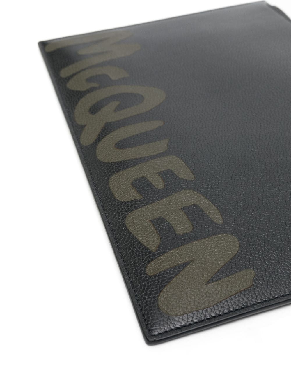 Alexander McQueen logo-print leather clutch bag