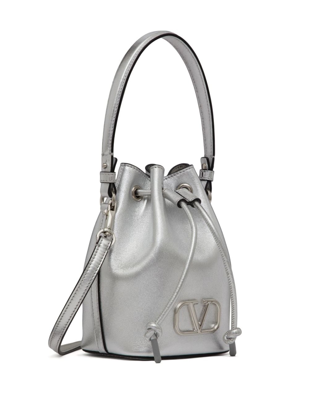 Valentino Garavani mini VLogo Signature metallic bucket bag