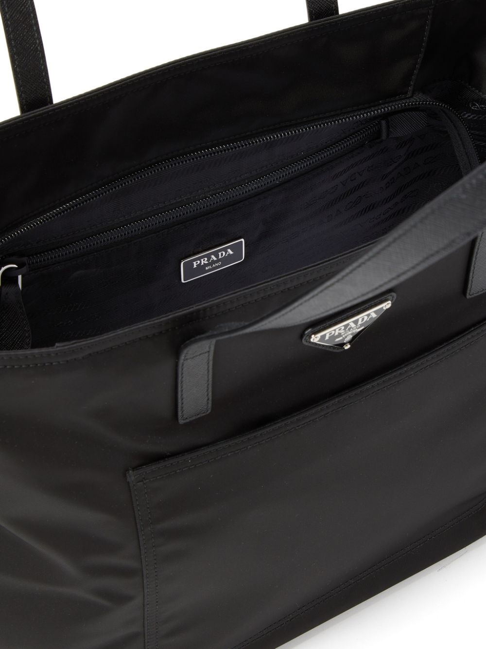 Pra*a re-nylon embroidered tote bag