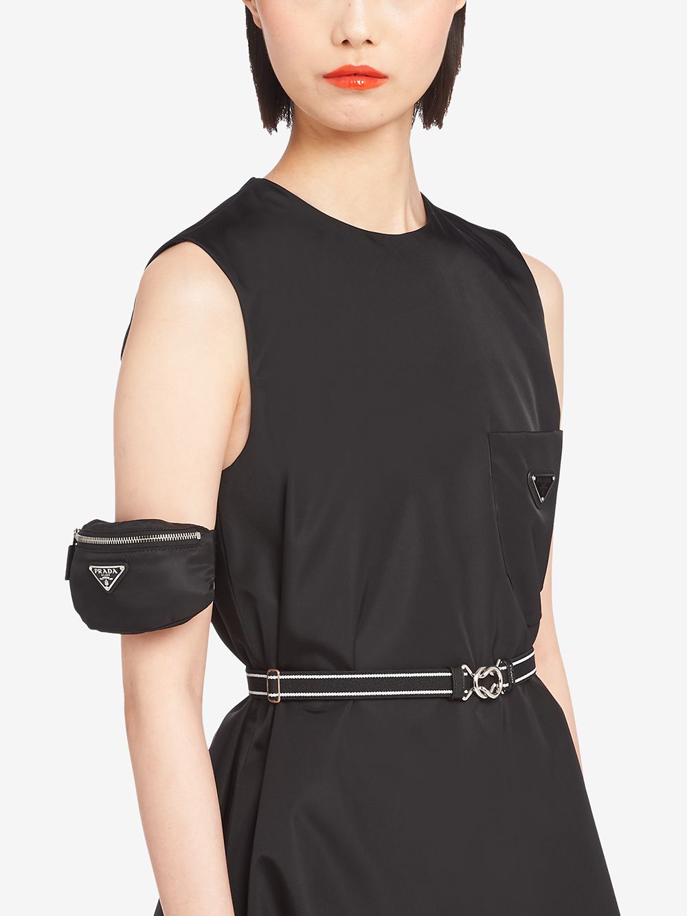 Pra*a logo-plaque pouch bag