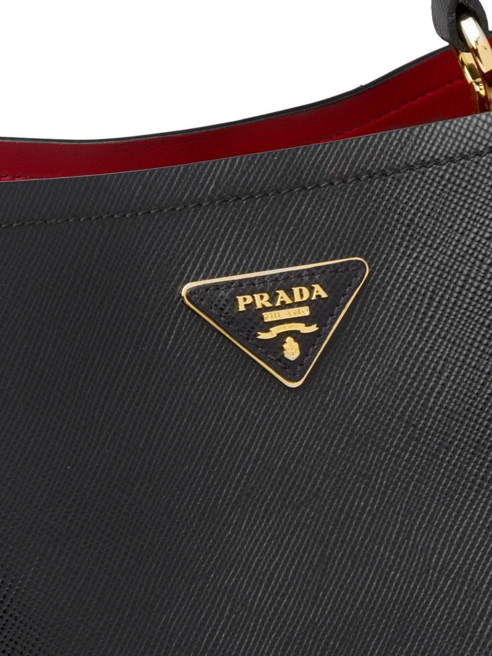 Pra*a double saffiano leather bag