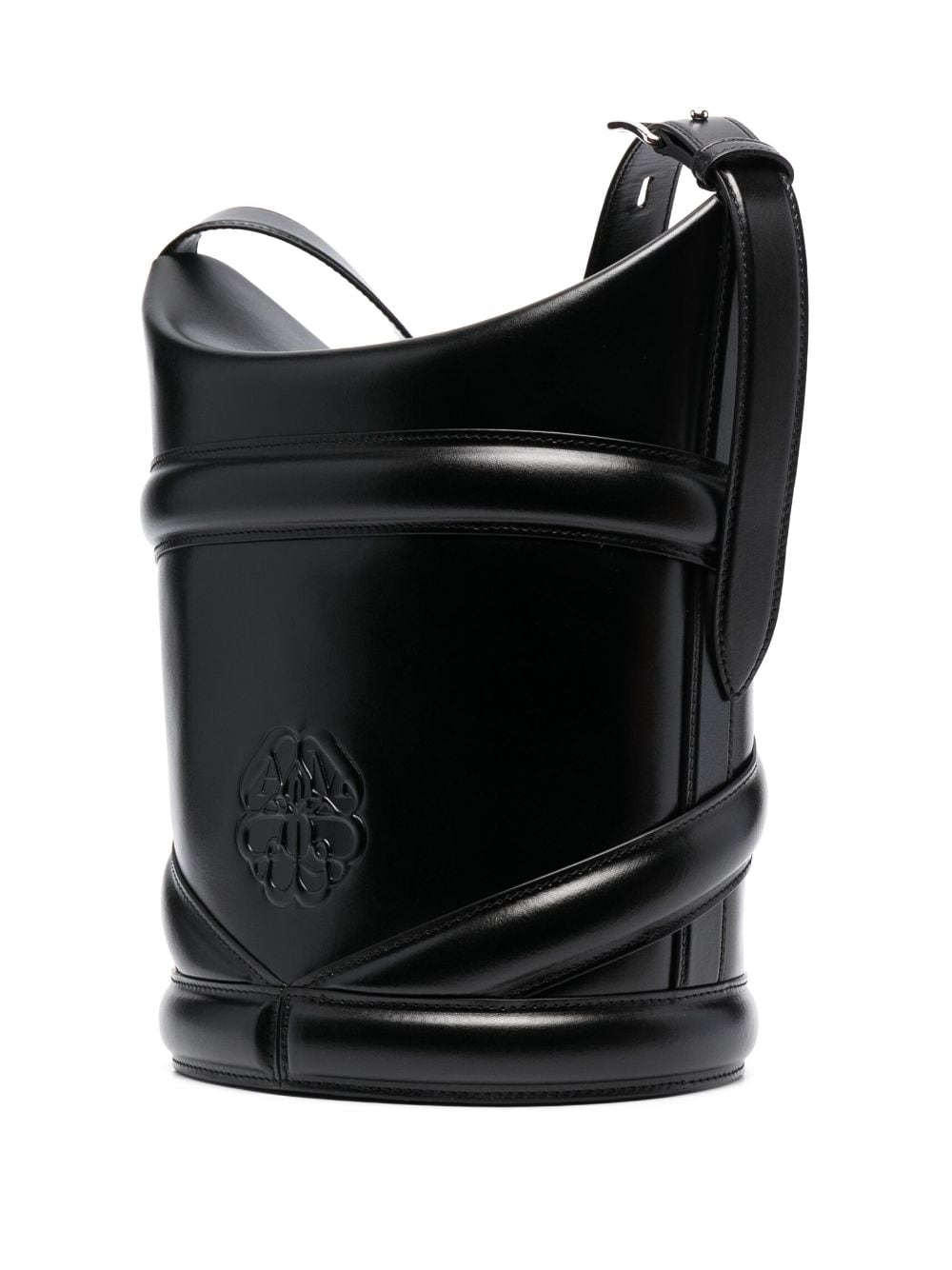 Alexander McQueen embossed-logo bucket bag