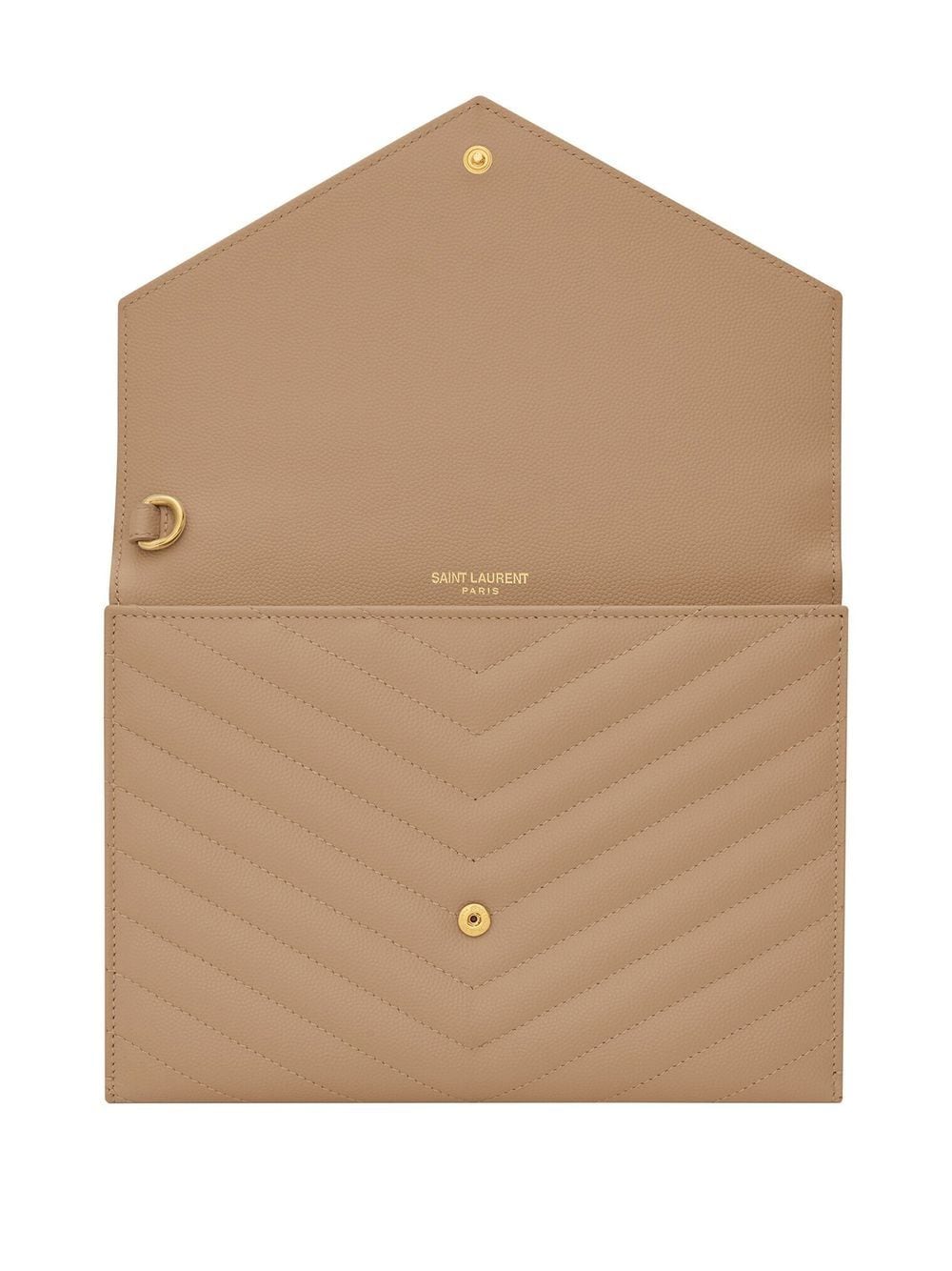 Saint Laurent quilted logo-plaque clutch bag