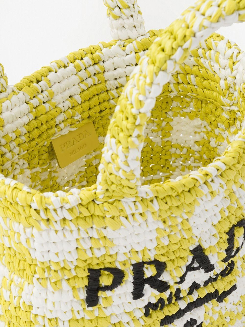 Pra*a logo-knit gingham tote bag
