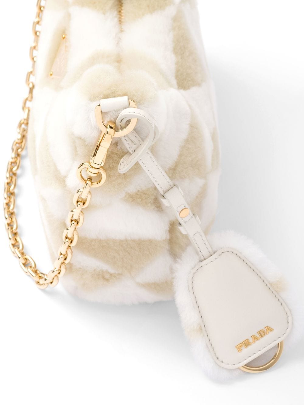 Pra*a re-edition shearling mini bag