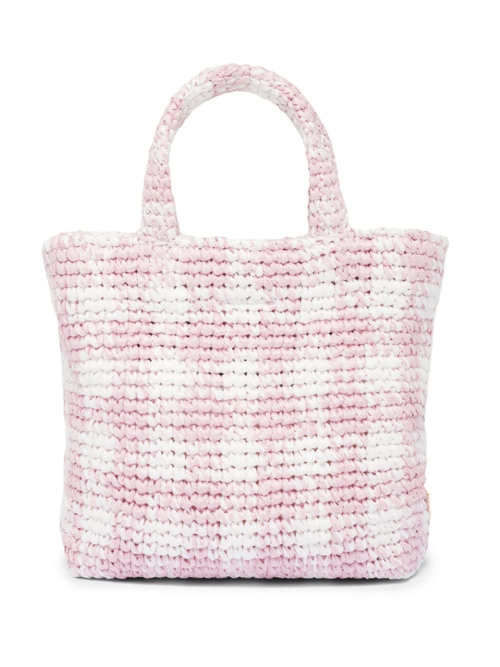 Pra*a logo-knit gingham tote bag