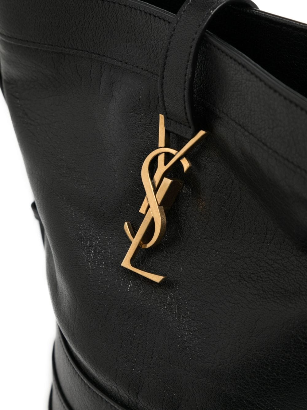 Saint Laurent logo-plaque leather shoulder bag