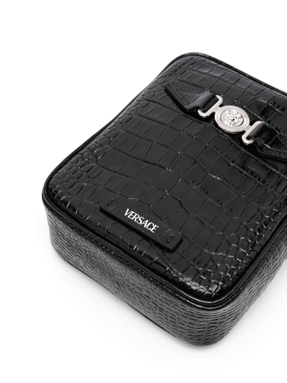 Versace croc-embossed crossbody bag