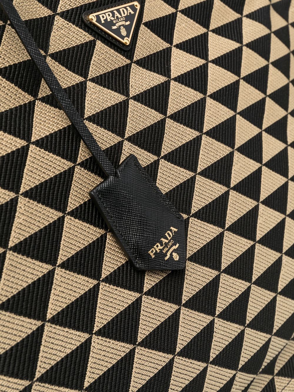 Pra*a large Pra*a symbole embroidered handbag