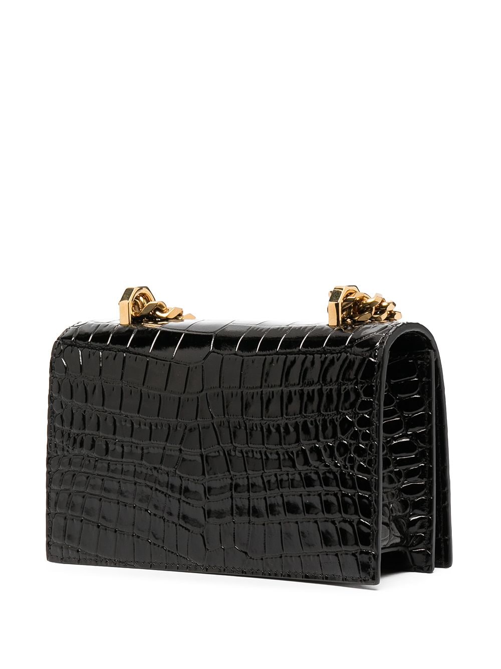Alexander McQueen Jewelled crocodile-effect satchel