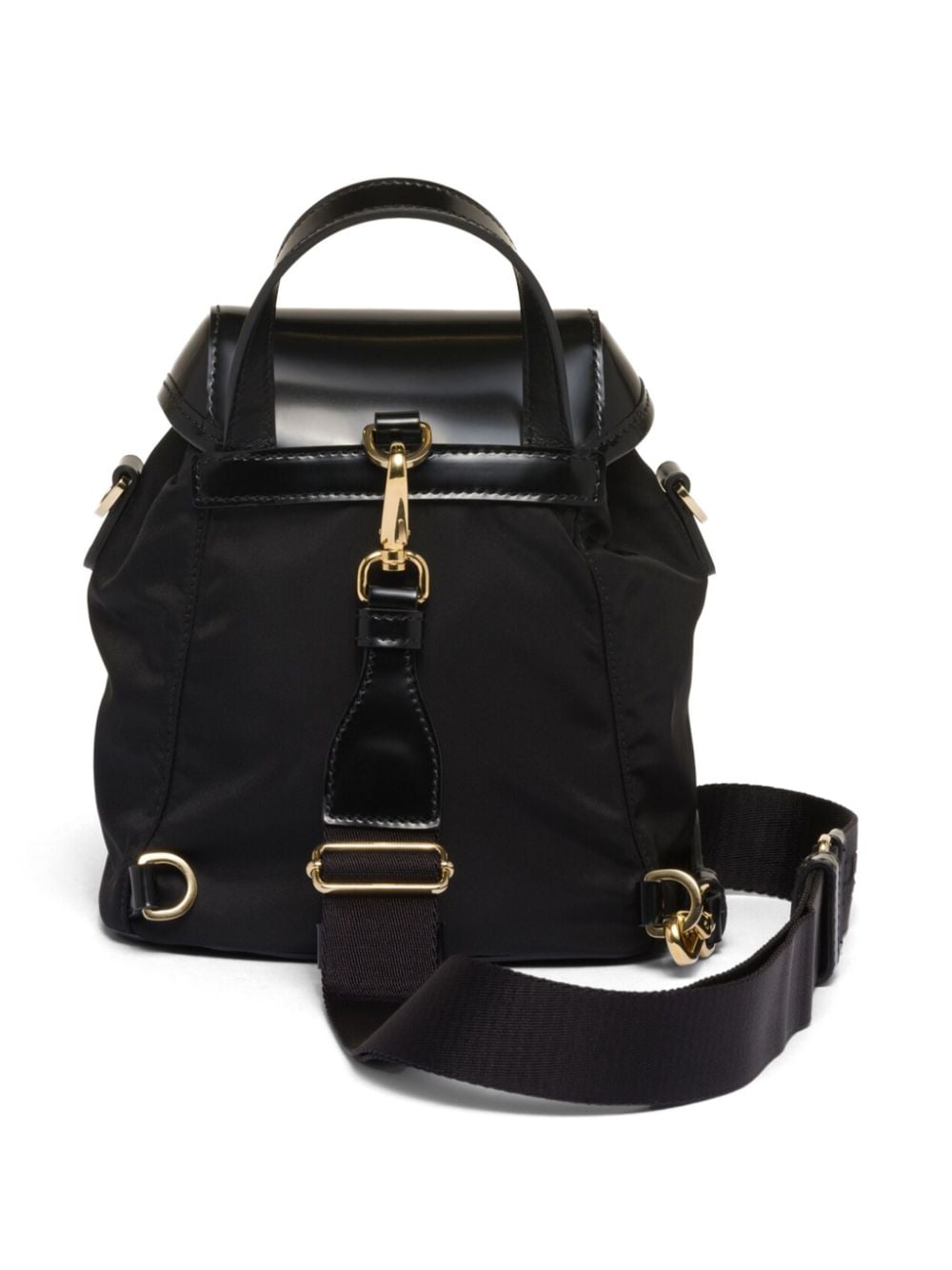 Pra*a re-nylon brushed leather backpack