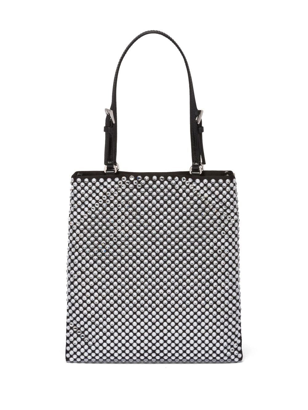Pra*a crystal-embellished satin tote bag