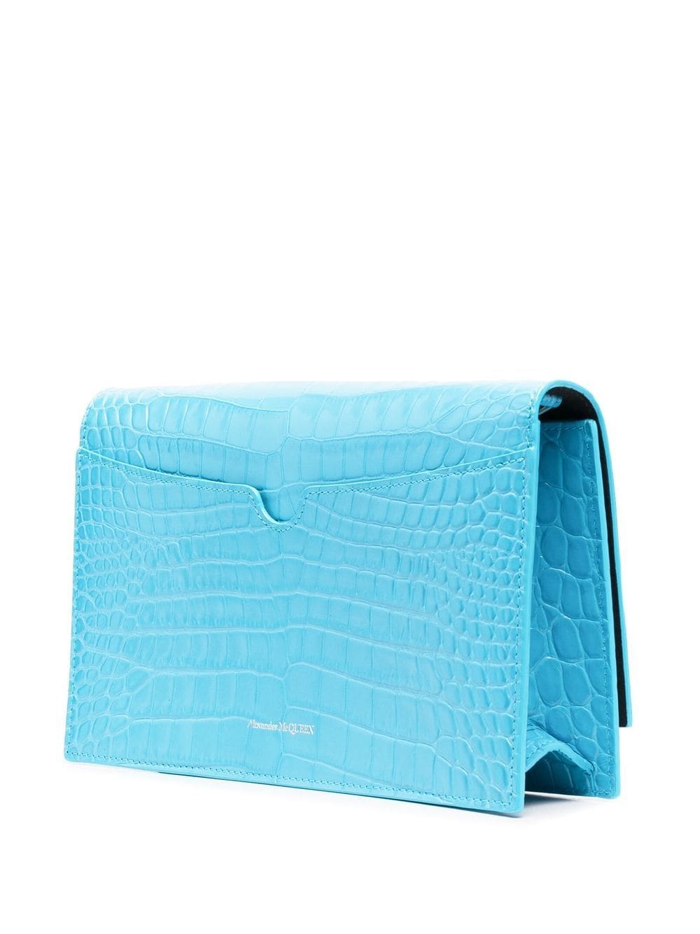 Alexander McQueen Skull logo croc-effect bag