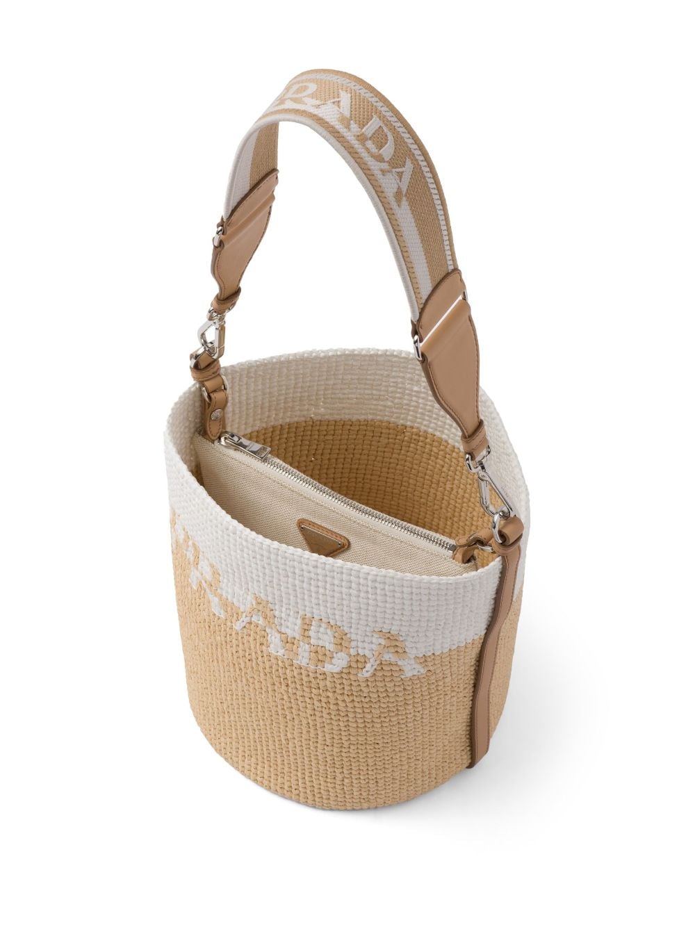 Pra*a logo-plaque bucket bag