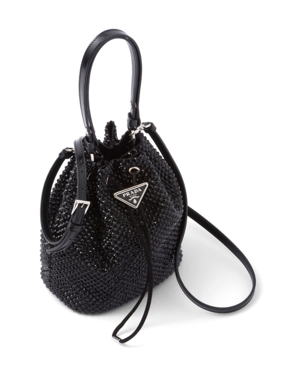 Pra*a crystal-embellished drawstring mini bag