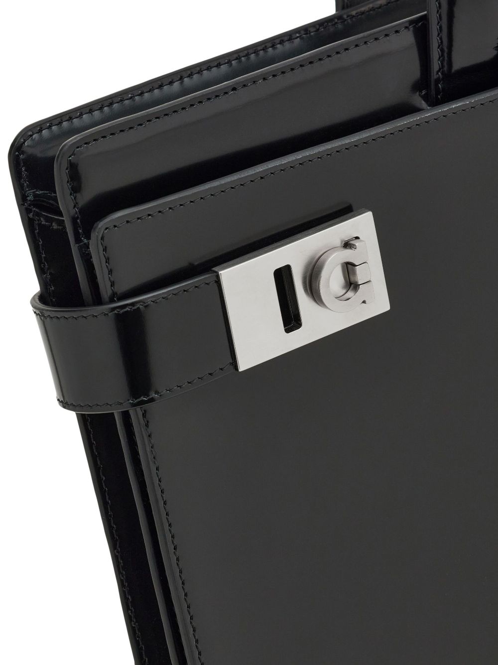 Ferragamo Gancini-buckle leather briefcase