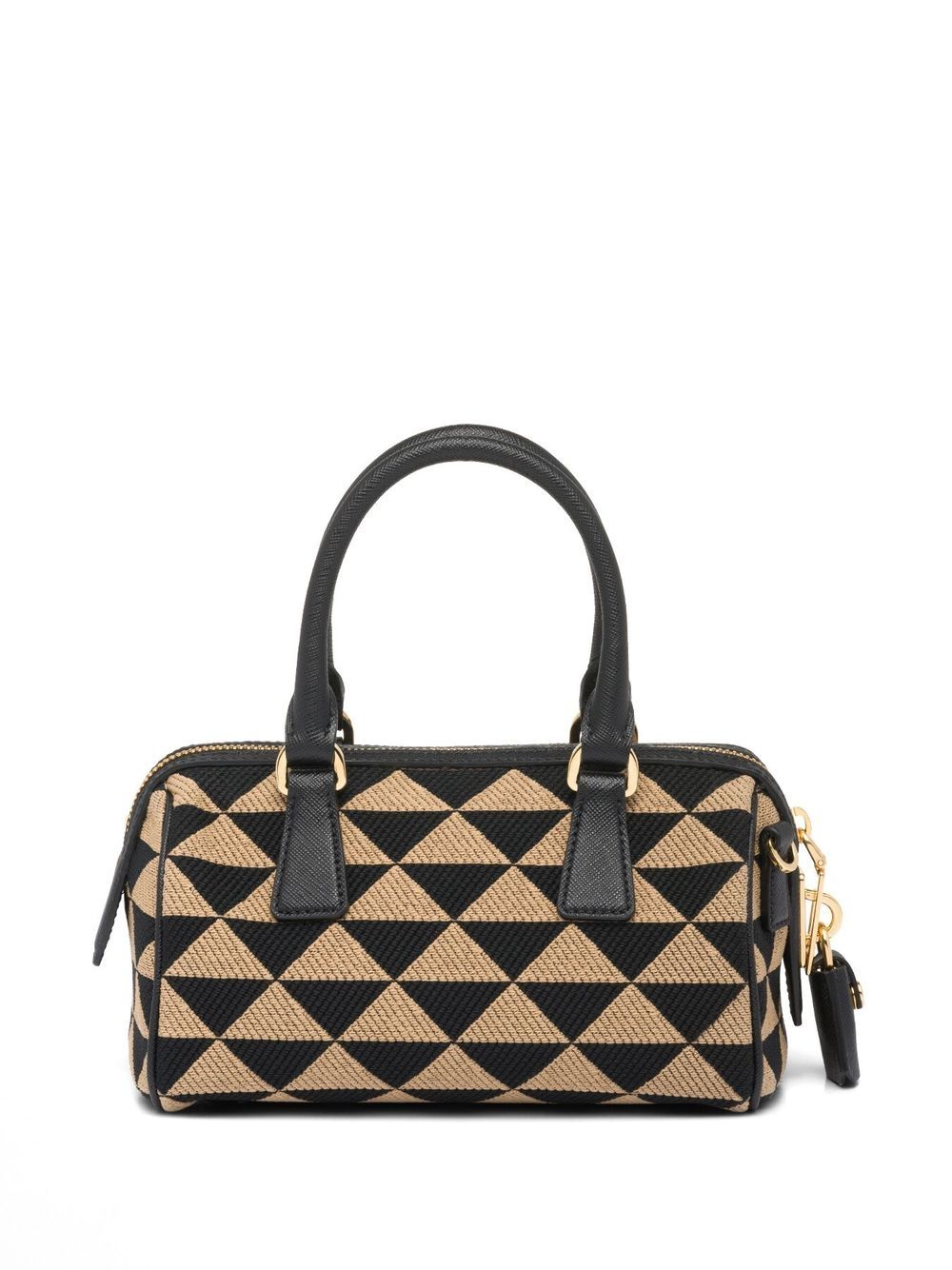 Pra*a symbole embroidered top-handle bag