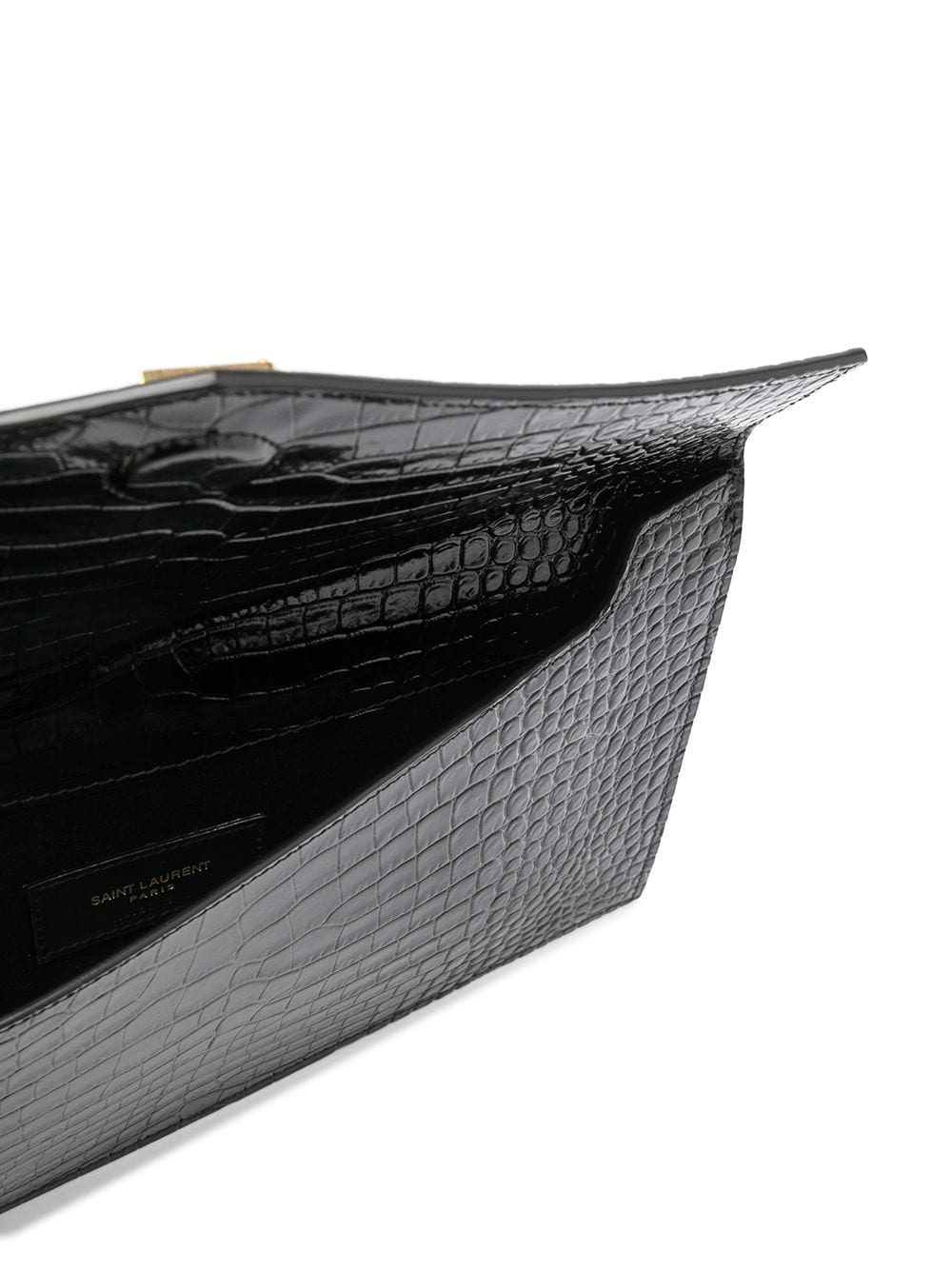 Saint Laurent Uptown crocodile-embossed pouch