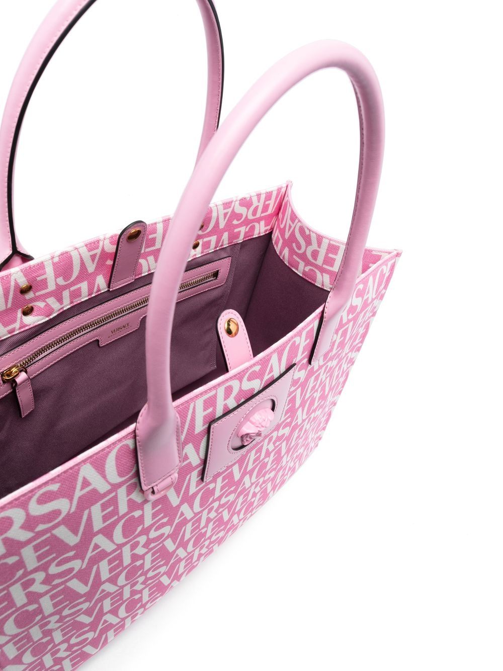 Versace all-over logo-print tote bag