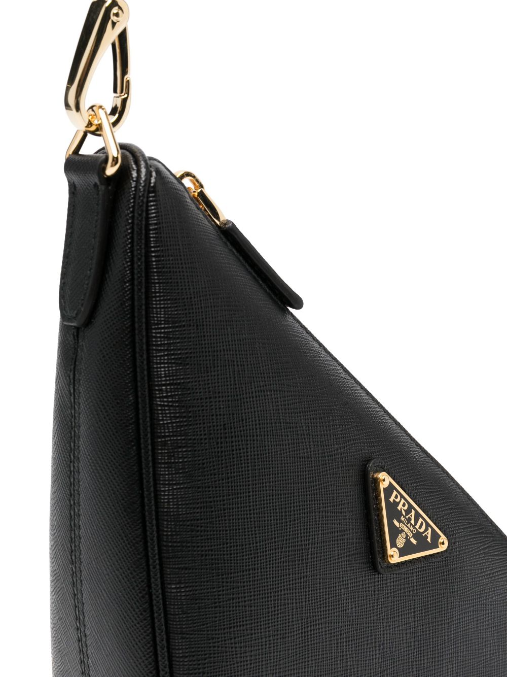 Pra*a triangle leather shoulder bag
