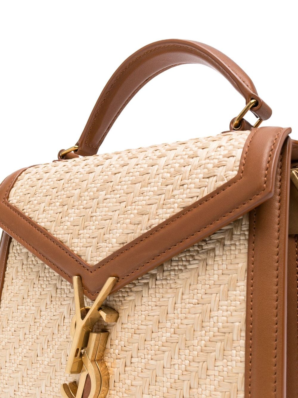 Saint Laurent mini Cassandra raffia tote bag