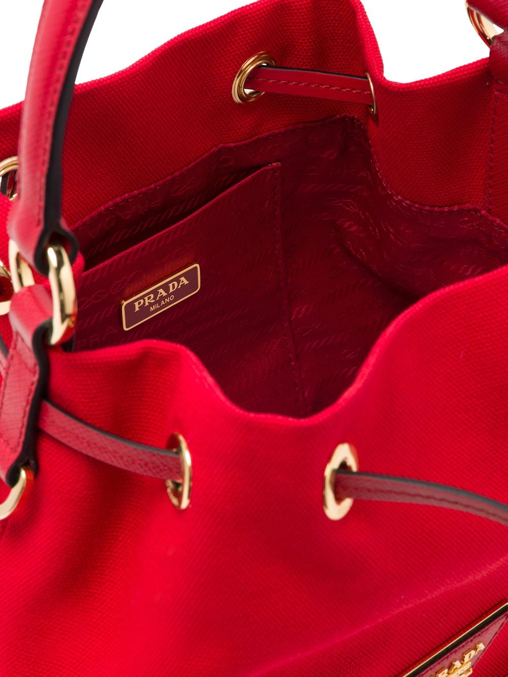 Pra*a wicker bucket bag