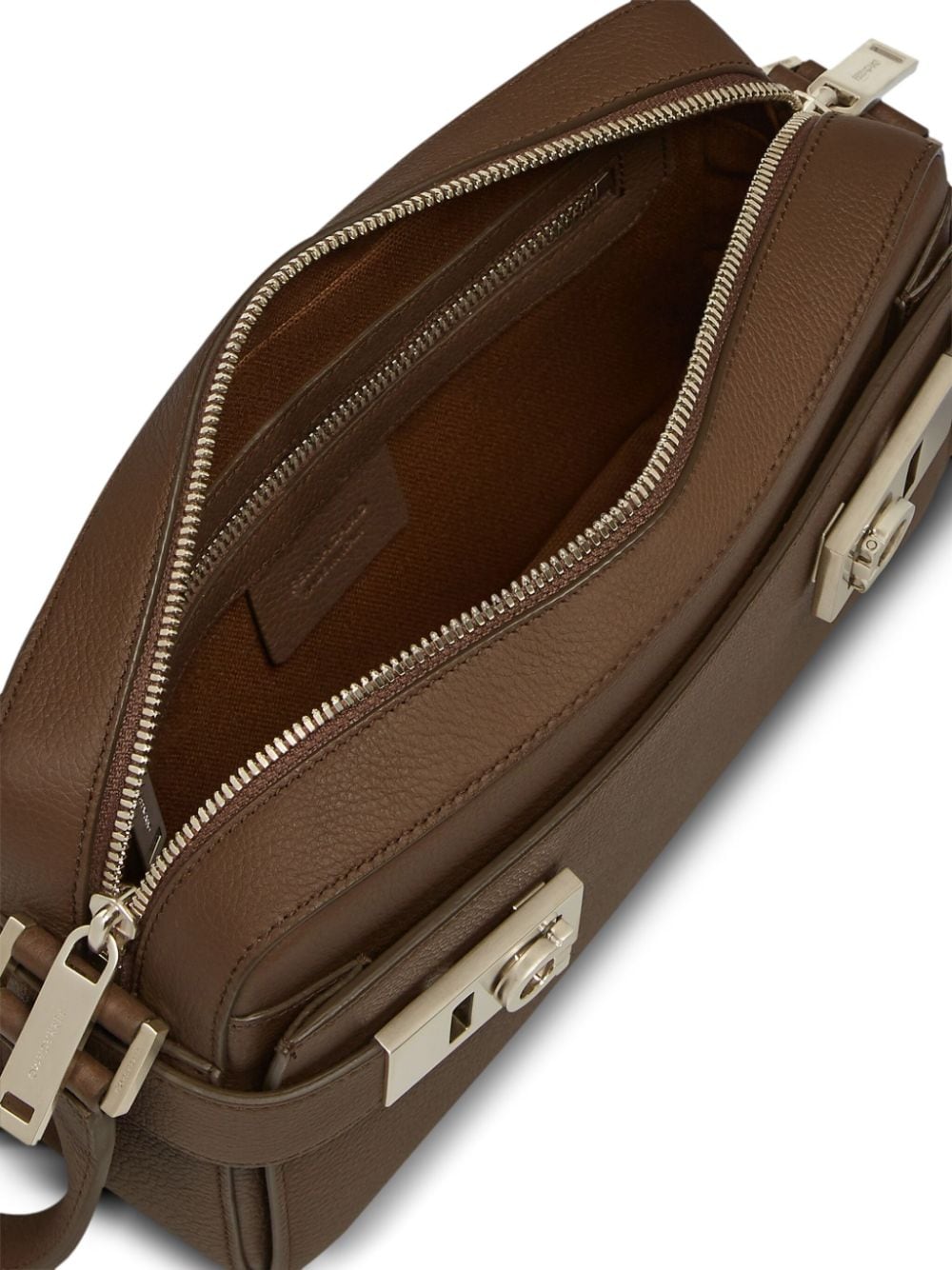 Ferragamo Gancini-buckle leather shoulder bag