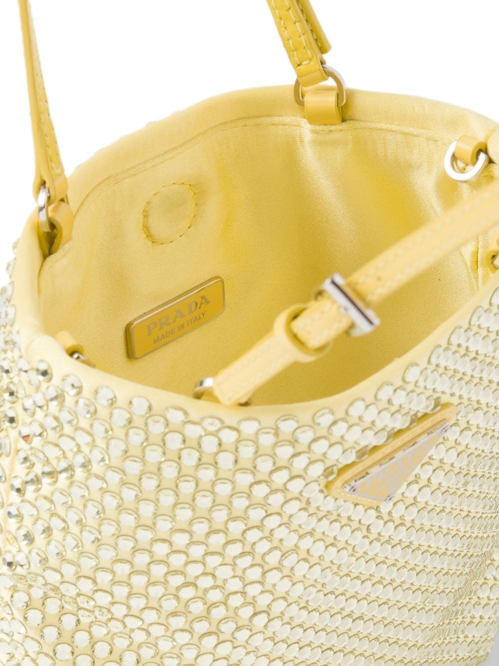 Pra*a crystal-embellished satin handbag